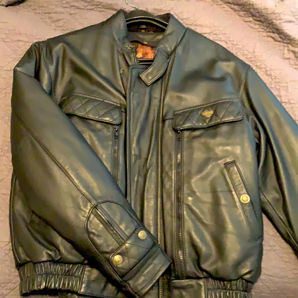 First gear black biker jacket